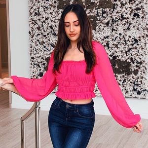 💓 Forever 21 Pink Peasant Top 💓
